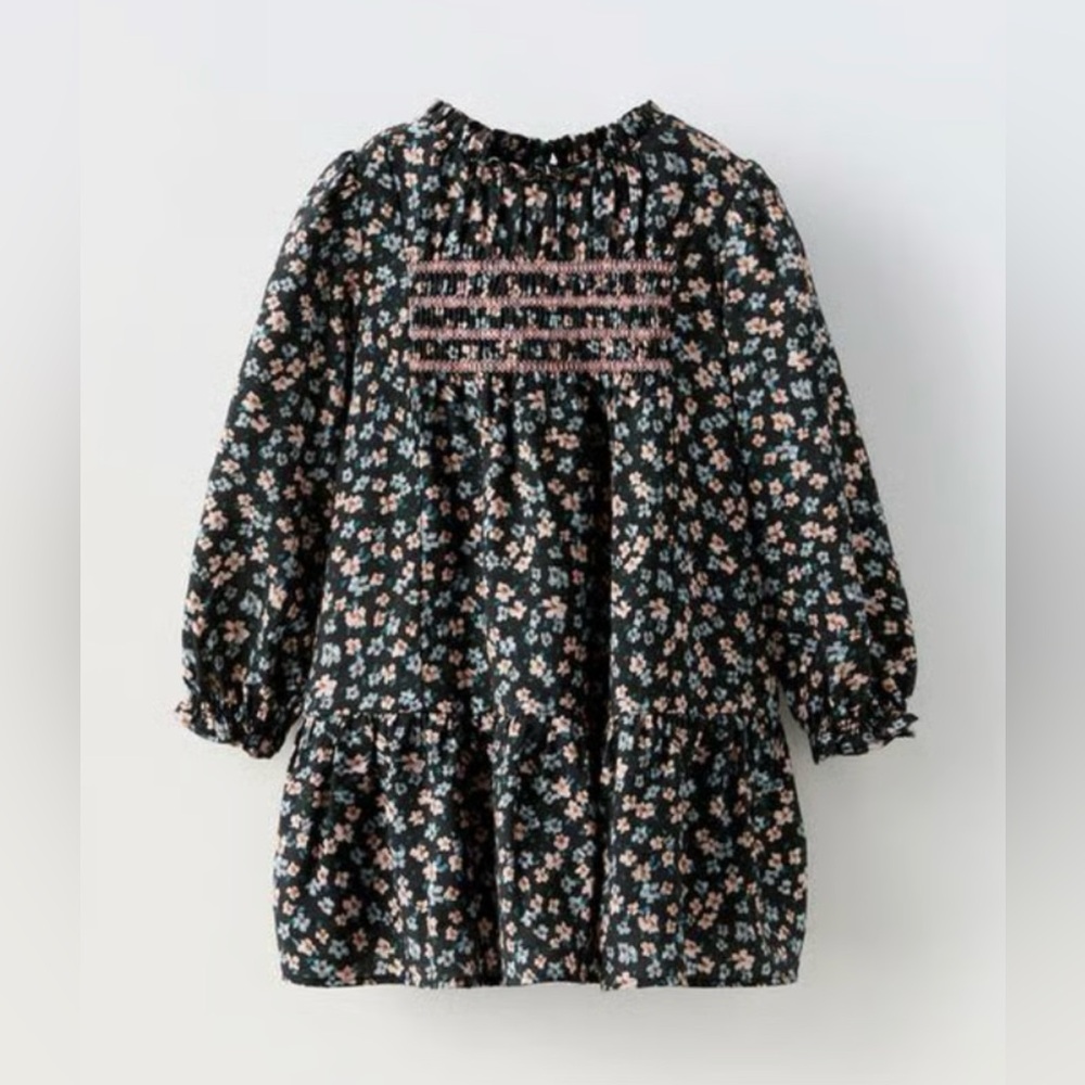 Zara Toddler Floral Long Sleeve Dress